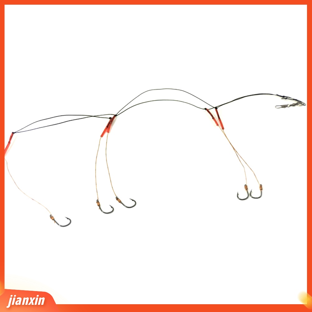 (In Stock) Carbon Steel Swivel Fishhooks Fish Lure Umpan String Hook Alat Pancing