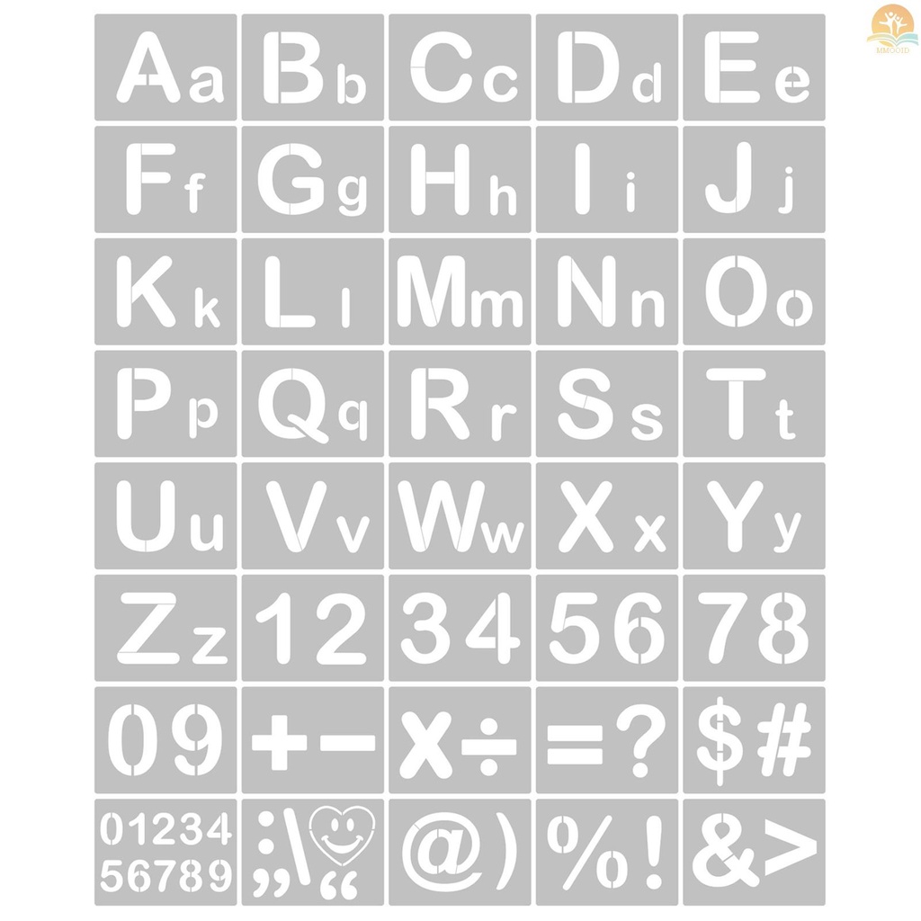 In Stock 40PCS Stensil Huruf Dan Angka Template Reusable Washable Alphabet Stencils Ramah Lingkungan PET Art Craft Template Untuk Lukisan Di Dinding Kain Scrapbooking Kayu Do