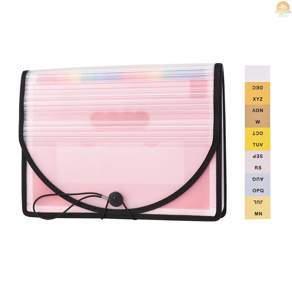 In Stock Accordian File Folder Organizer 24saku Memperluas Tas File Dengan Penutup Ukuran Surat A4 Document Organizer Warna Pelangi Untuk Rumah Kantor Sekolah