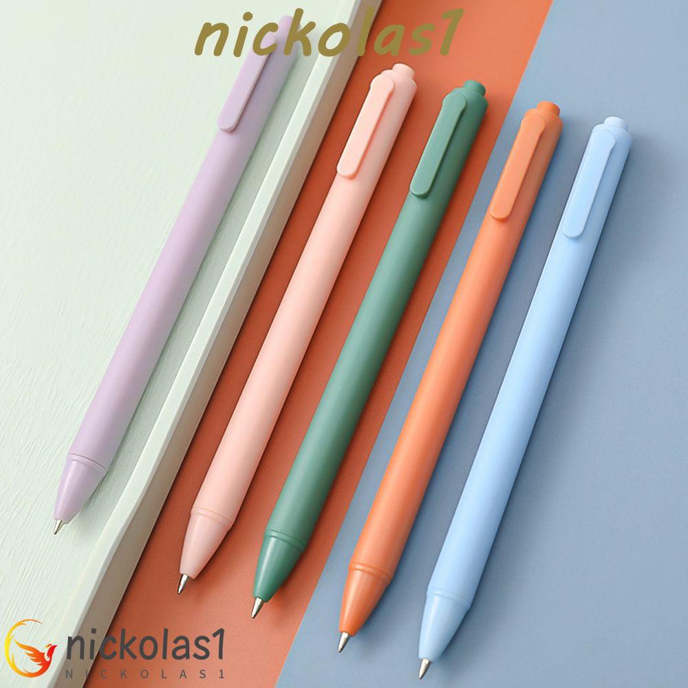 NICKOLAS1 Manual Gel Pens Refill Halus Lucu Press Pen Alat Tulis Siswa 0.5mm Halus Lucu Pulpen Push Gel Pen|Bolpen