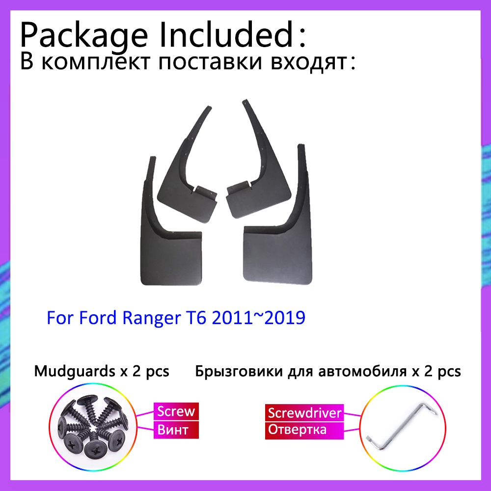 4pcs Flaps Lumpur Mobil Untuk Ford Ranger T6 P375 2011~2018 2012 2013 2014 2015 Mudguard Splash Guards Fender Mudflaps Aksesoris Mobil