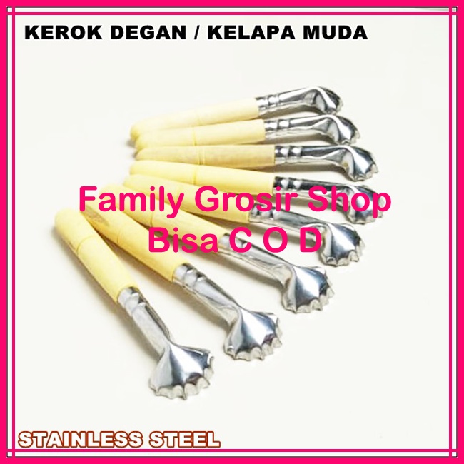 Kerok Degan / Kelapa Muda / Serutan Buah Degan Stainless / Kerik Buah / Kerok Jelly