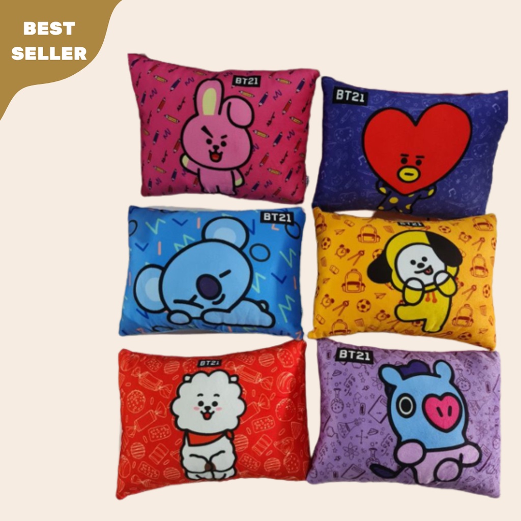 Mainan PROMO Bantal Boneka BT21 BTS Shooky Tata Van Koya Chimmy Cooky Mang K-POP Uk 40cm x 30cm Plus
