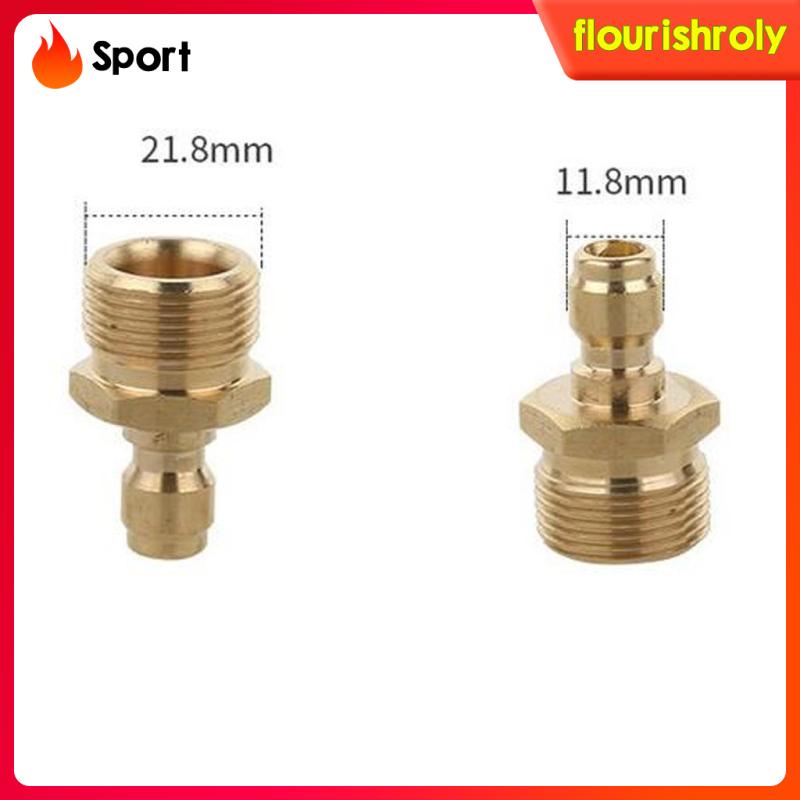 [Flourish] 2pcs Kuningan Pressure Washer Garden Hose Nozzle Sambung Quick Coupler M22 Male &amp; 4cm