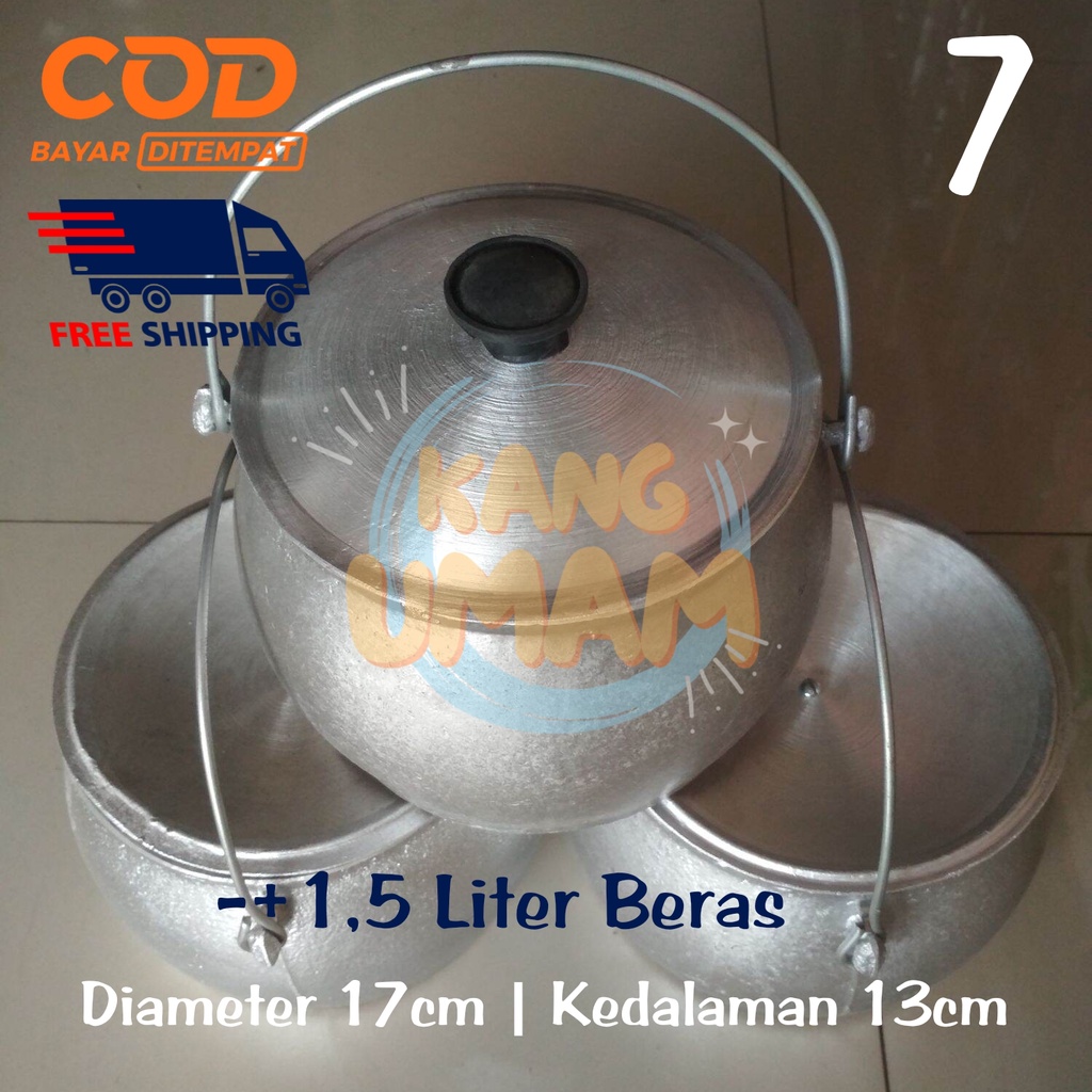 Panci Kastrol Nasi Liwet No.7 Kastrol liwet s.d 1,5 Liter Beras Bahan Alumunium Cor Kuat dan Anti Pe