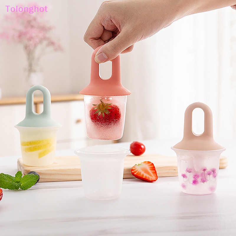 Tolonghot&gt; 1Pc Cetakan Es Krim Popsicle Mini Dengan Penutup Cetakan Es Pop Plastik Set Anak Bayi Buah Milkshake Ice Cream Mold Alat Dapur well