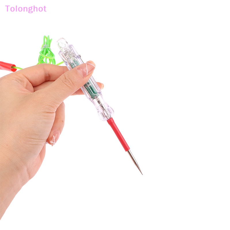 Tolonghot&gt; Lampu Tes 6-24V Inovatif Dan Praktis Dengan Probe Ganda 47inci Kawat Antibeku Klip Buaya Otomotif LED Circuit Tester well
