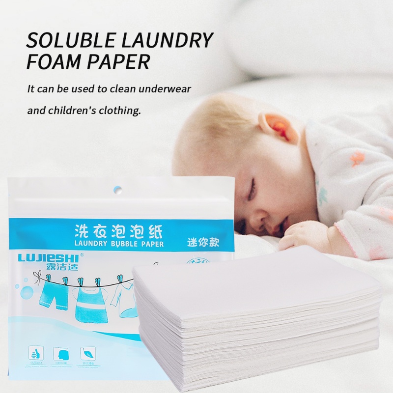 [Featured] 30pcs Bubuk Cuci Konsentrat/Laundry Bubble Wrap/Kertas Pembersih Anti Noda/Wash Machine Soluble Sheet/Tablet Anti Celup/Perlengkapan Perawatan Pakaian