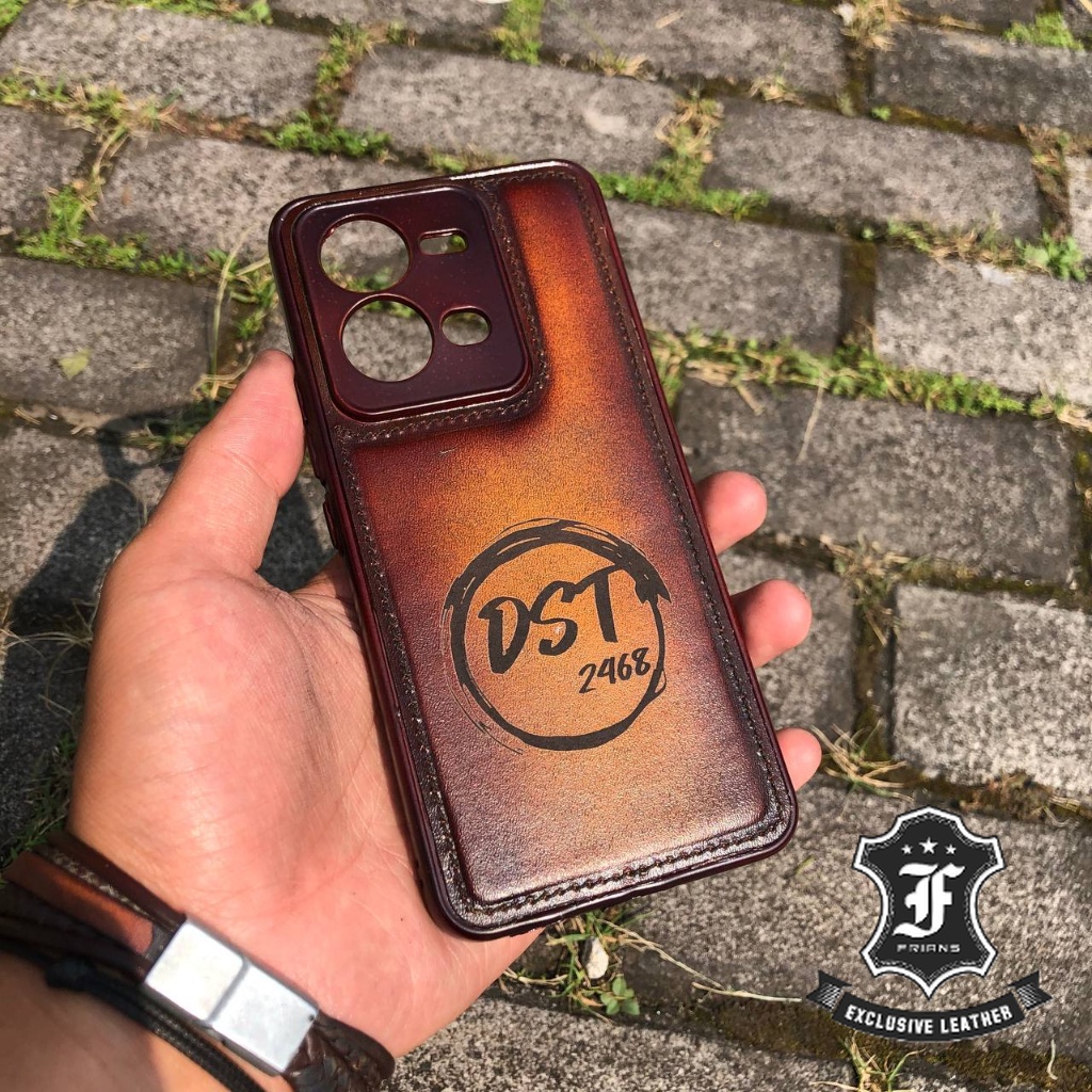CASE KULIT DOMBA ASLI TYPE VIVO V25 FULL COLOUR Free Design Nama & Logo