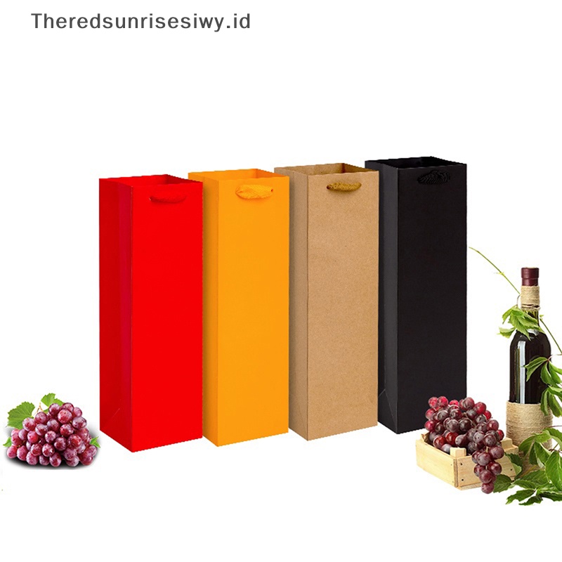 #Home &amp; Life #11*9*35cm Tas Hadiah Botol Wine Paper Bag Dengan Handle Untuk Pernikahan, Ulang Tahun~