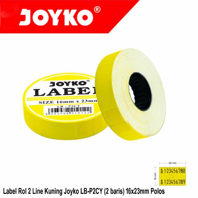 

Joyko Label Rol 2 Line Kuning Polos LB-P2CY 16x23mm