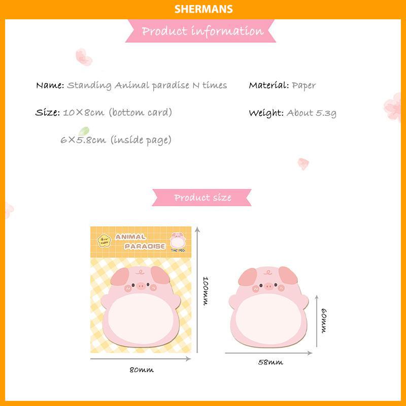 

[Ready Stock❤️]Sticky Notes Catatan Hewan Kartun Lucu Catatan Tipe Berdiri Kreatif sherman