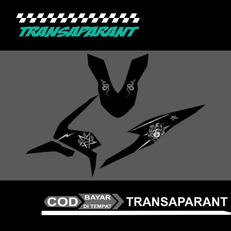 Striping Transparan Beat Deluxe Custom Desain Medusa