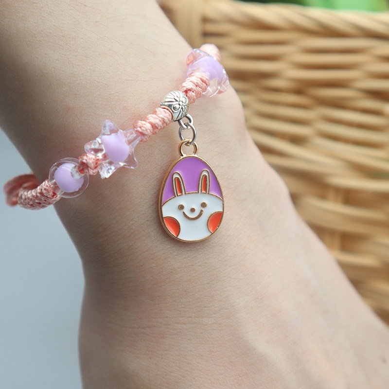 Ladies Bracelet Ladies Gelang Tali Tenun Tangan Liontin Wajah Warna Aksesoris Fashion