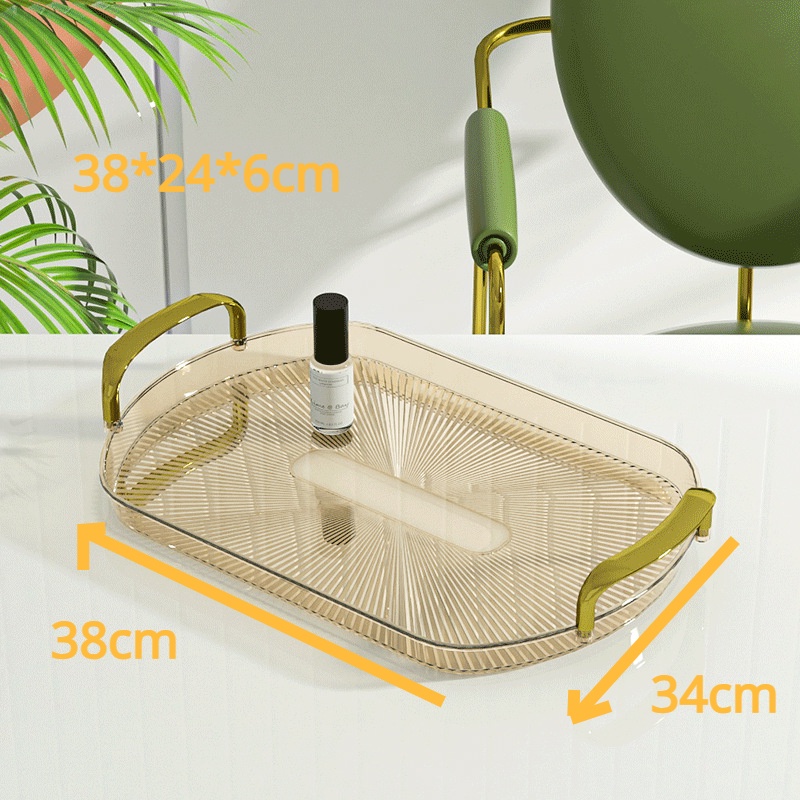 【BESAR】Nampan Plastik Tray Ukuran Besar (38x24cm)/Nordic Luxury Tray/Tray Aesthetic Gold/Nampan Tray Mewah/Nampan Luxury/Tray Aesthetic