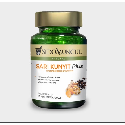 Sido Muncul Natural Sari Kunyit Plus Soft Capsule 50 Kapsul