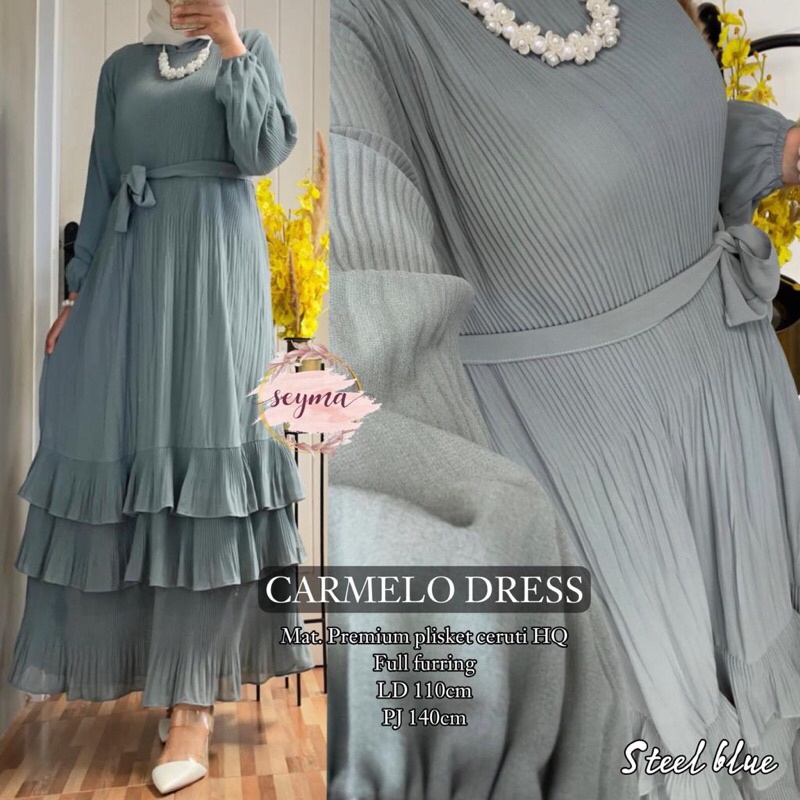 CARMELO DRESS ORI SEYMA | Premium Plisket Ceruti Hq