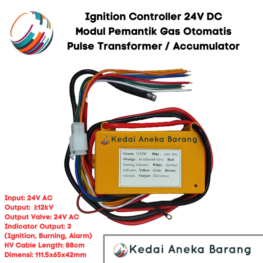 REDSUN RS-A7W Ignition Controller 24V DC Module Modul Pemantik Pematik Gas LPG NG Kontroler Igniter 