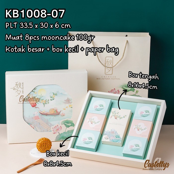 

3 SET KB1008-07 Kotak Box Premium + Paper Bag Mooncake 100gr