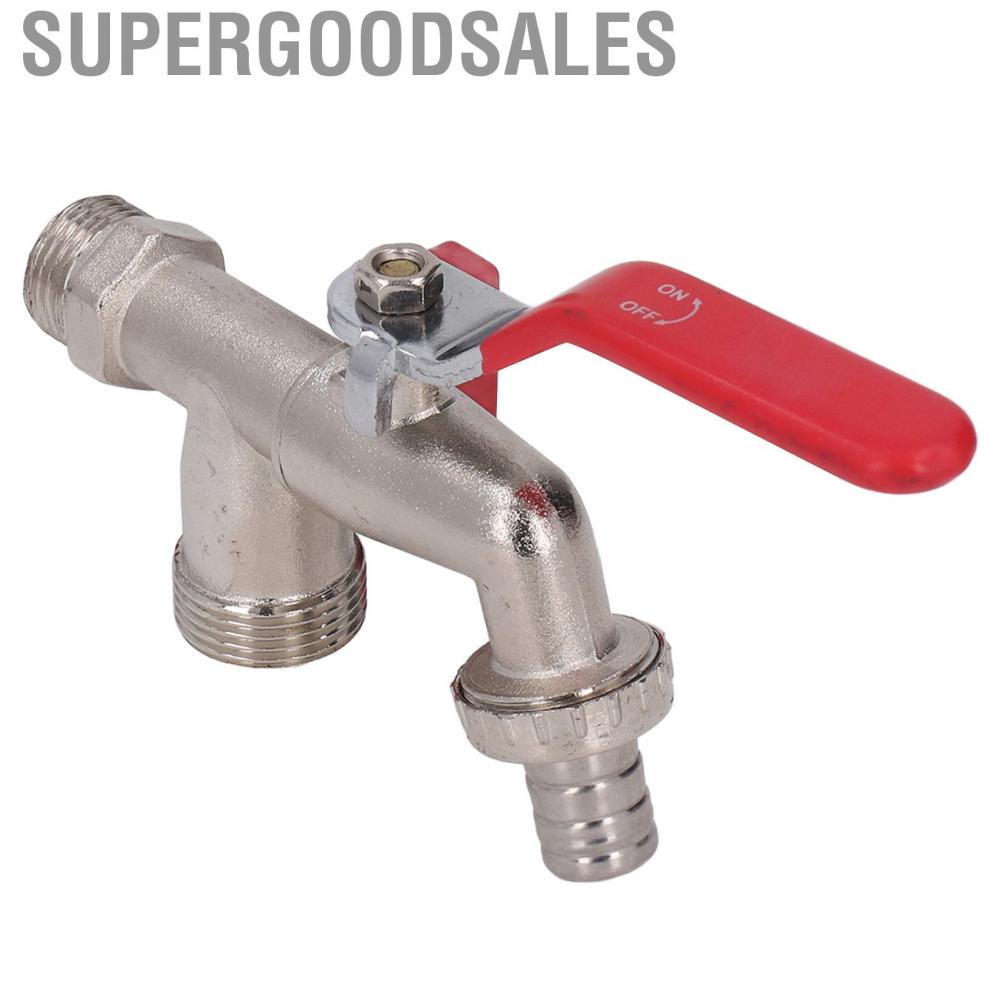 Supergoodsales Double Valve Faucet 1 In 2 Out Washing Machine Hose Zinc Alloy Garden Accessories