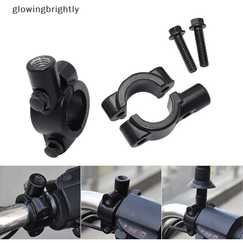 [glowingbrightly] Dudukan Stang Spion Motor Adaptor Clamp Base 8mm Hitam Aluminium Universal Alat Motor TFX