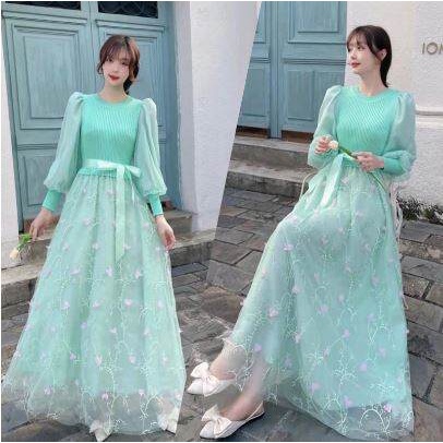 DRESS GAMIS WANITA MAXI SEPHORA MIRAMAR HIJAU IMPORT BKK BANGKOK