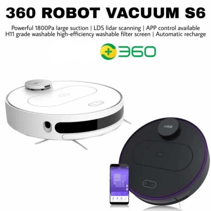 360 ROBOT VACUUM CLEANER S6 - LDS Lidar + Slam Algorithm - Putih