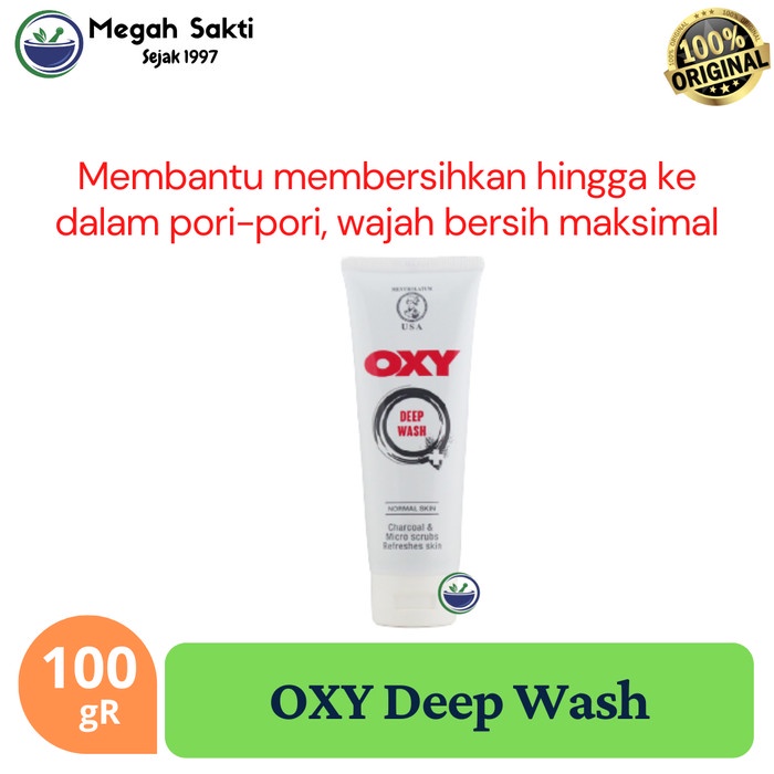 MGS - OXY Deep Wash 100 gR - Pencuci Wajah Micro scrub Charcoal Segar