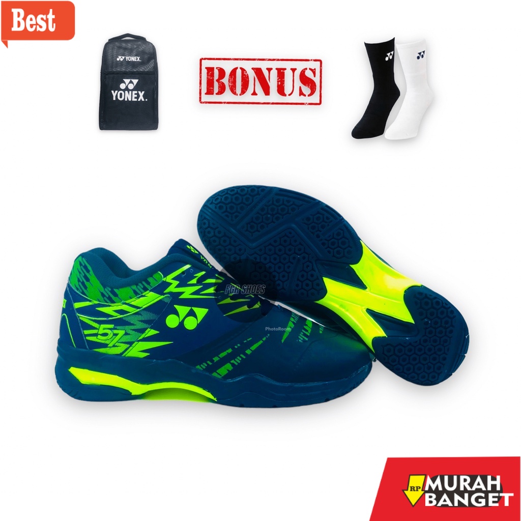 Sepatu bulu tangkis terbaru- Sepatu Bulutangkis  Yonex 57  Pria karet Anti Slip Terlaris/Sepatu Batm