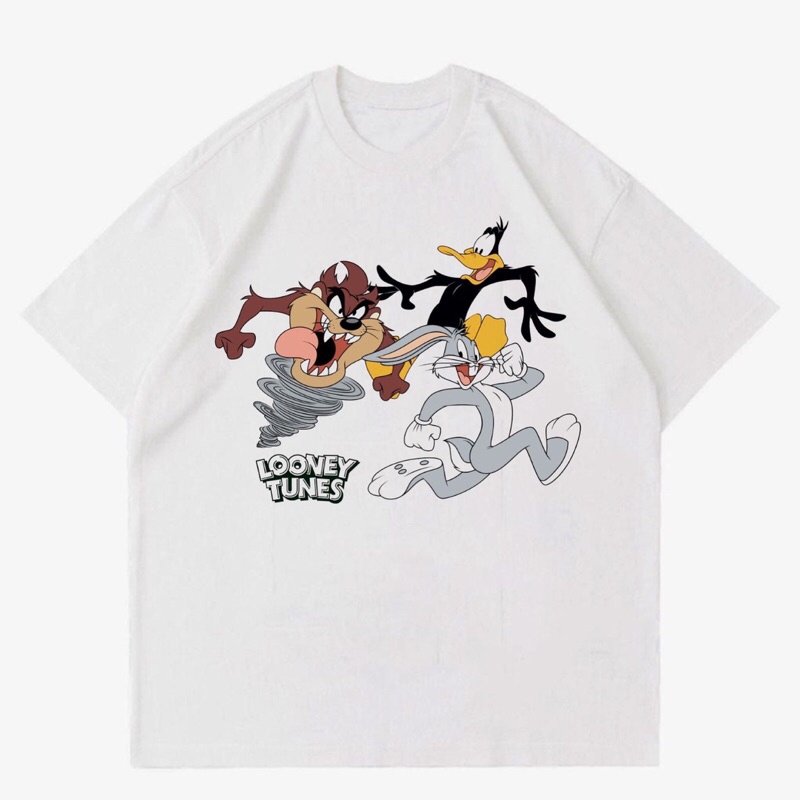 KAOS LOONEY TUNES - LOONEY TRIO BUGS DAFFY TAZ | T-SHIRT CARTOON MOVIE LOONEY TUNES OVERSIZE | BAJU 