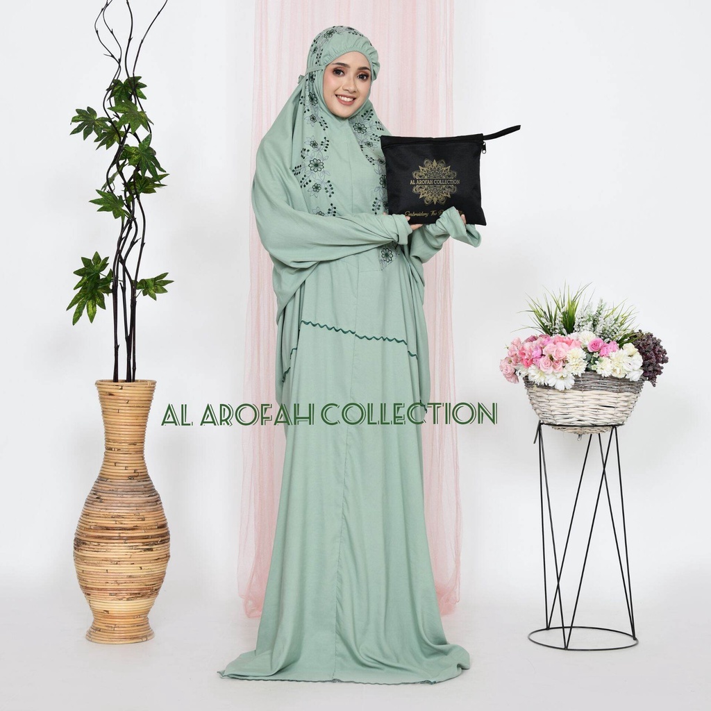 COD Mukena Terusan Dewasa jumbo SAKENA Lajuran Langsungan Santri Rukuh Bordir Dewasa Bahn Katun