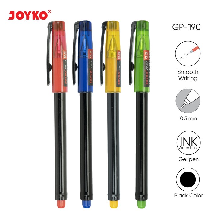 

Gel Pen / Pulpen / Pena Joyko GP-190 / Pino Gel / 0.5 mm - Hitam