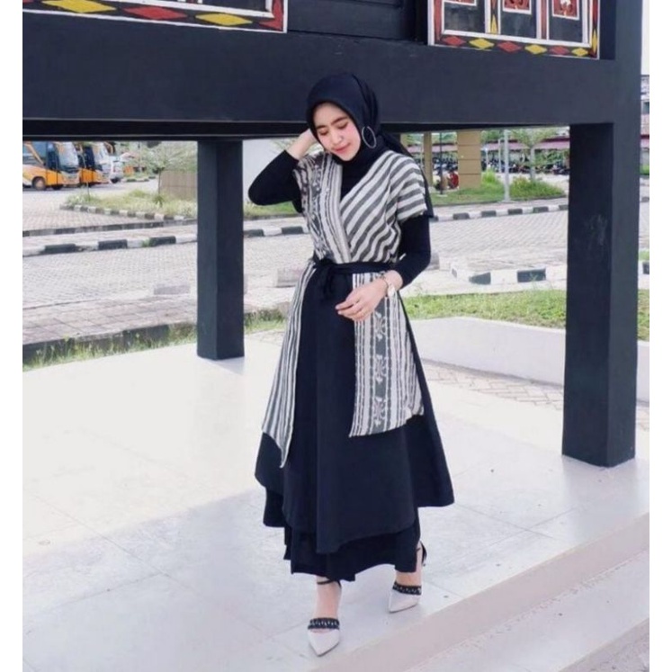 Dress tenun orginal - Tenun  ori - couple tenun - tenun ethnic - tenun murah -  baju tenun tunik | b