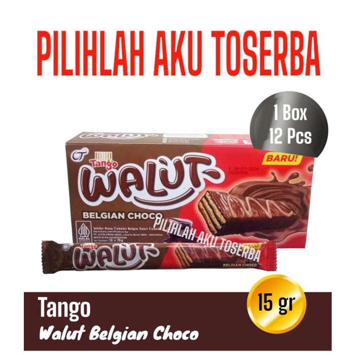 

Wafer Tango WALUT BELGIAN CHOCO isi 12 sachet - ( HARGA 1 BOX )