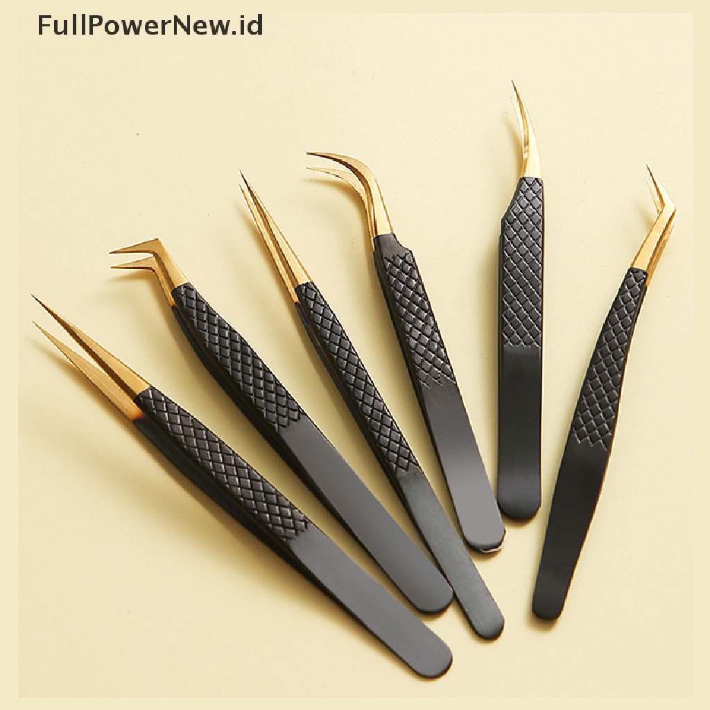 Power 1pcs Pinset Bulu Mata Anti Statis Profesional Pincet Eyelash Extension Tweezer ID