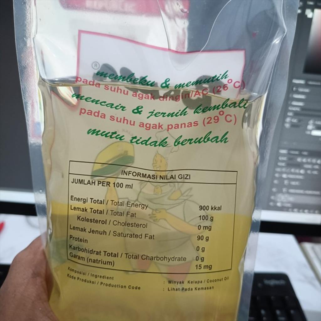 Barco Minyak Goreng Kelapa Pouch 1 Liter Coconut Cooking Oil Halal