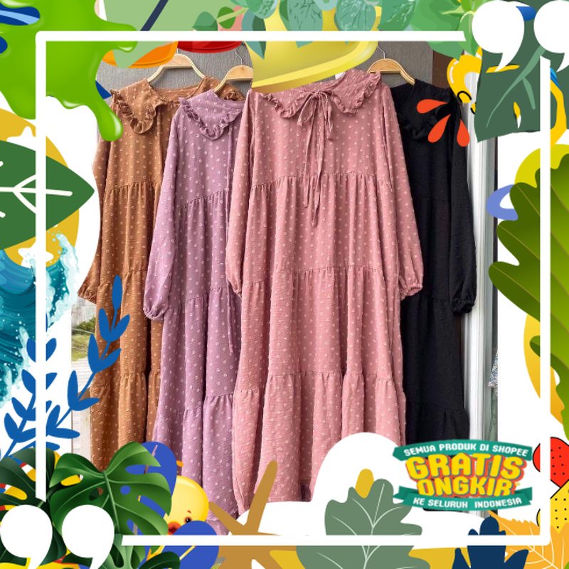 GLORY - ID Zulfa Midi Dress Kondangan Gamis Crinkle Uragiri Dress Pesta Gamis Korea Busui Midi Dress