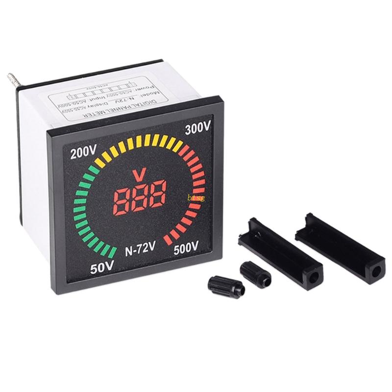 Btsg 72mm Panel LED Display Voltage Meter 68mm Ukuran Lubang Voltmeter 110V 220V Indikator Tegangan Digital 50V Ke 500V Acces