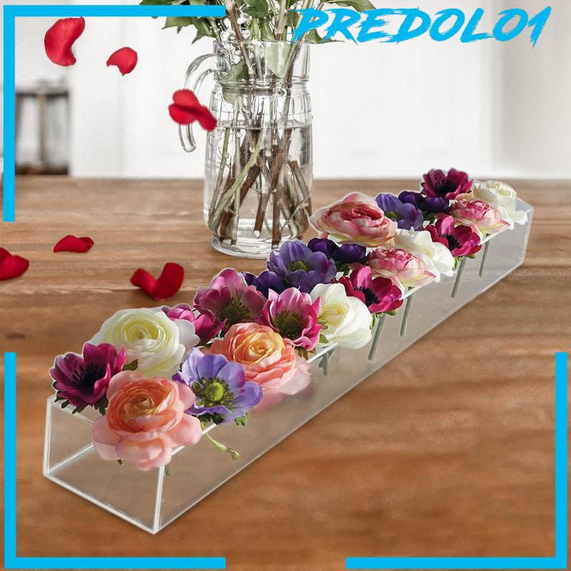 [Predolo1] Vas Bunga Persegi Panjang Floral Centerpiece Untuk Meja Makan Panjang 24inci