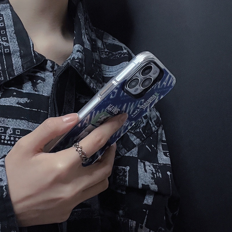 IPHONE Fashion KAWS electroplated label shockproof phone case Untuk Iphone14 13 12 11 Pro soft shell cover casing