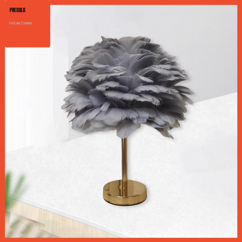 [Predolo] Feathers Table Lamp Night Light Kap Lampu Untuk Dekorasi Kamar Rumah Samping Tempat Tidur