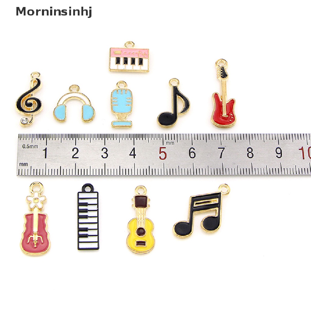 Mornin 10Pcs/set Musik Musical Note Enamel Ch Liontin DIY Gelang Kalung Anting Membuat Perhiasan Aksesoris id