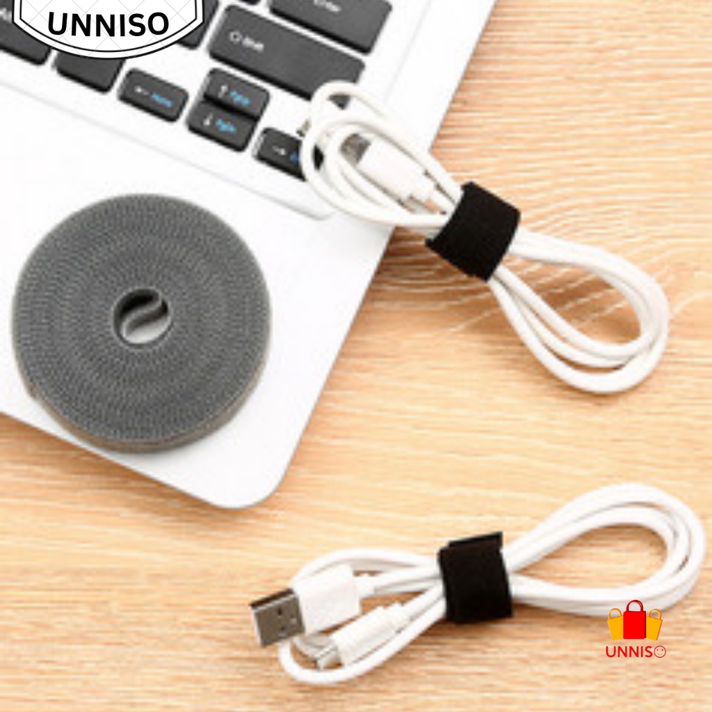 UNNISO - Cable Organizer Velcro Strap Pengikat Kabel Charger 1.5 M