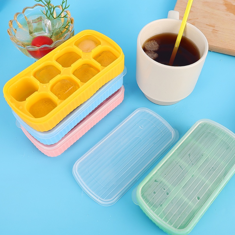 8kisi Cetakan Es Batu Plastik PP Food Grade Warna-Warni/Summer Ice Cube Freezing Tray Untuk Cocktail Jus Buah