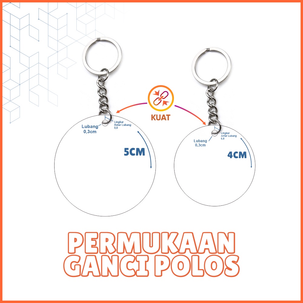 Ganci Akrilik Bening Polos Bulat Gantungan Kunci bahan medali Untuk Kerjinan Polosan Murah Dengan Ring Nikel Bulat 2,5 3 4 5 cm 5cm 4cm 3cm Diameter Acrilyc