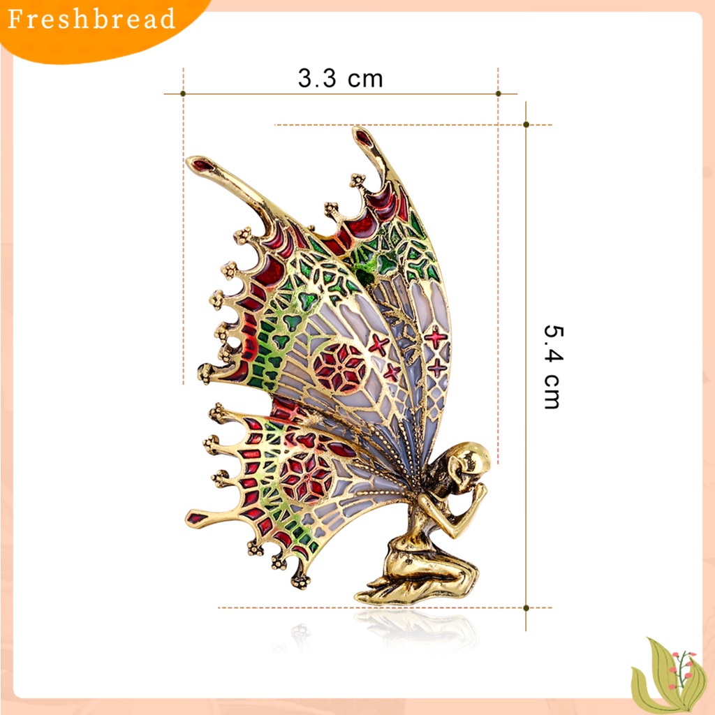 &lt; Freshbread &gt; Bros Pin Vintage Hias Alloy Butterfly Angel Brooch Pin Untuk Aksesoris Pakaian