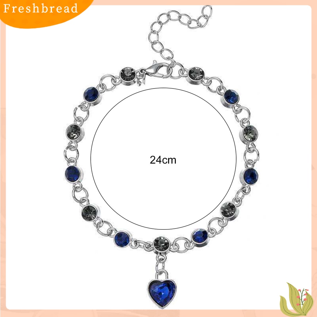 &lt; Freshbread &gt; Rantai Tangan Rantai Zircon Bentuk Hati Kristal Imitasi Prom Gelang Untuk Hari Valentine