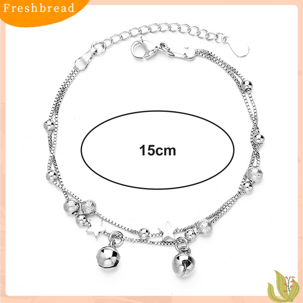 &lt; Freshbread &gt; Wanita Gelang Kepribadian Temperamen Gaya Korea Matte Double-layered Dekorasi Aksesori Bintang Bell Cuff Bracelet Untuk Tanggal