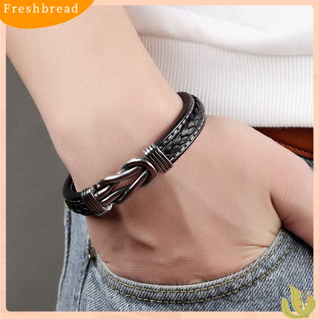 &lt; Freshbread &gt; Pria Gelang Dikepang Gesper Besi Kulit Imitasi Kasual Hip-hop Aksesoris Pakaian Fashion Perhiasan Memutar Alloy Laki-Laki Cuff Bangle Untuk Harian