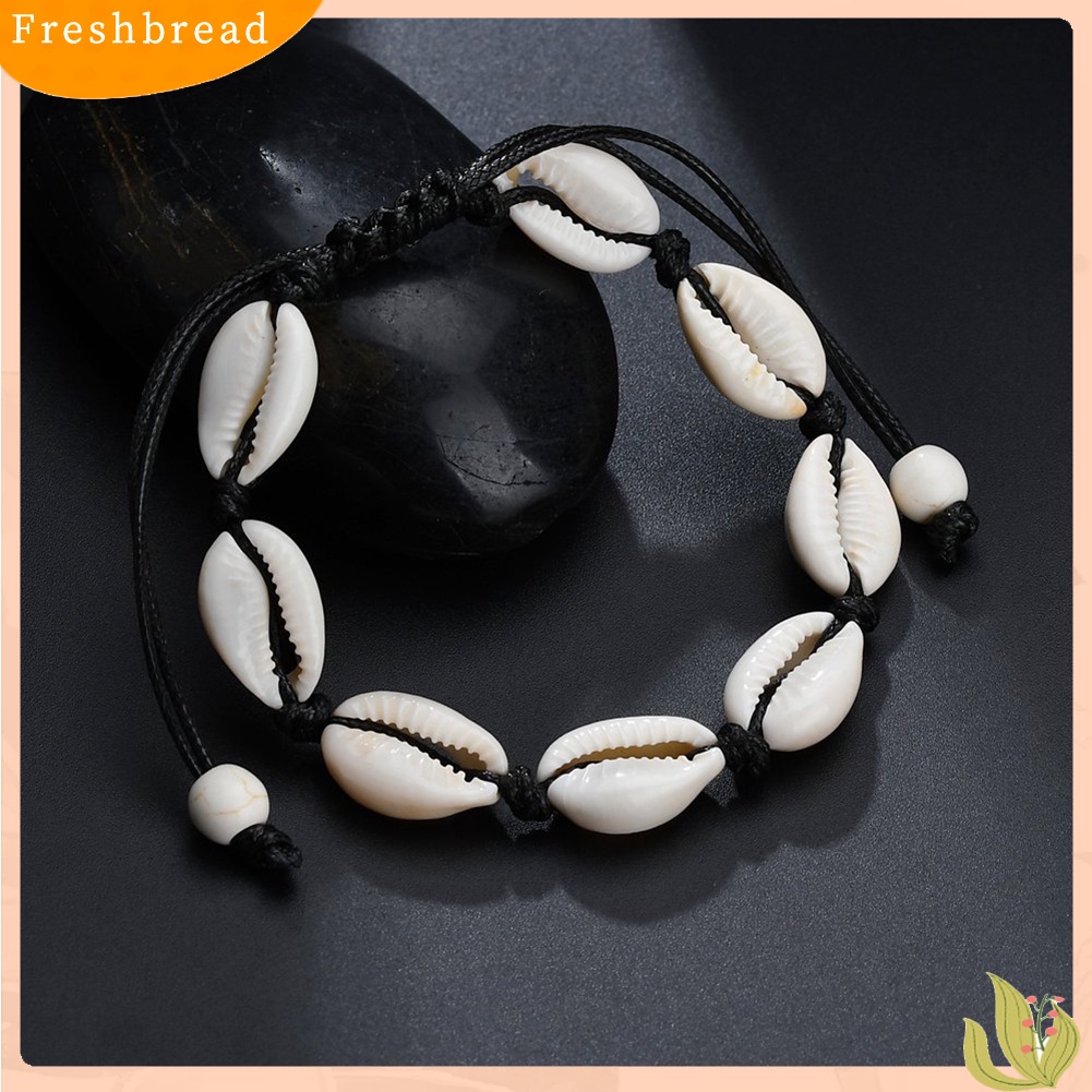 &lt; Freshbread &gt; Wanita Rajut Tangan Shell Pesona Gelang Manik-Manik Rantai Bangle Perhiasan Aksesori